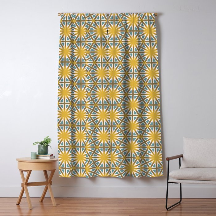 Golden Moroccan Sunburst Window Curtain Gallery Image 1