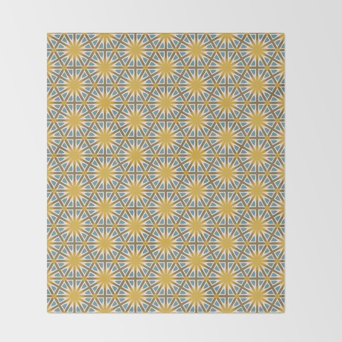 Golden Moroccan Sunburst Throw Blanket Gallery Image 2