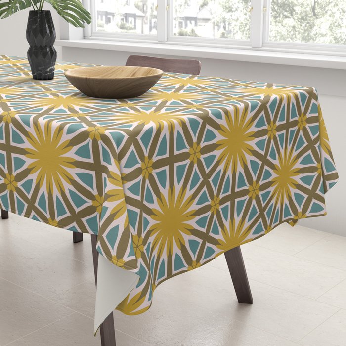 Golden Moroccan Sunburst Tablecloth Gallery Image 3
