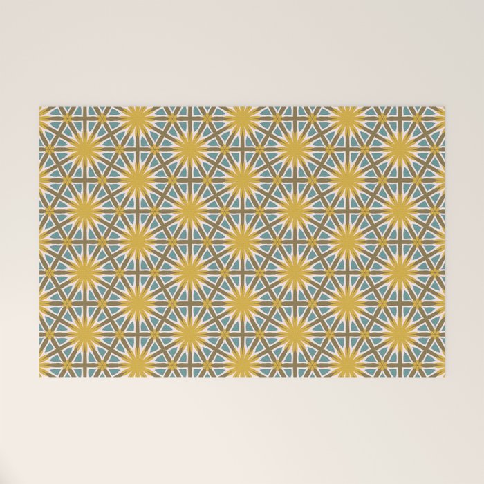 Golden Moroccan Sunburst Welcome Mat Gallery Image 1