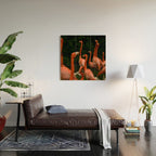 Chorus Line - Flamingo Art Wood Wall Art Gallery Image 2