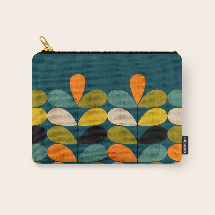 retro minimal floral Carry All Pouch Gallery Image 1