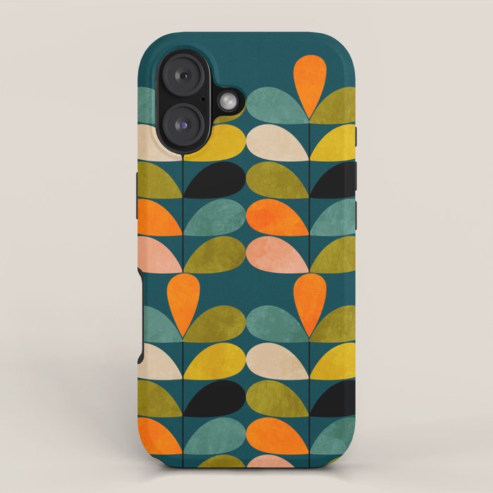 retro minimal floral iPhone Case Gallery Image 1