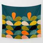retro minimal floral Wall Tapestry Gallery Image 4