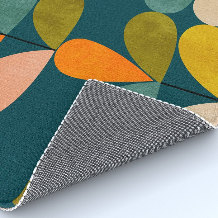 retro minimal floral Rug Gallery Image 4