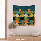 retro minimal floral Wall Tapestry Gallery Image 2