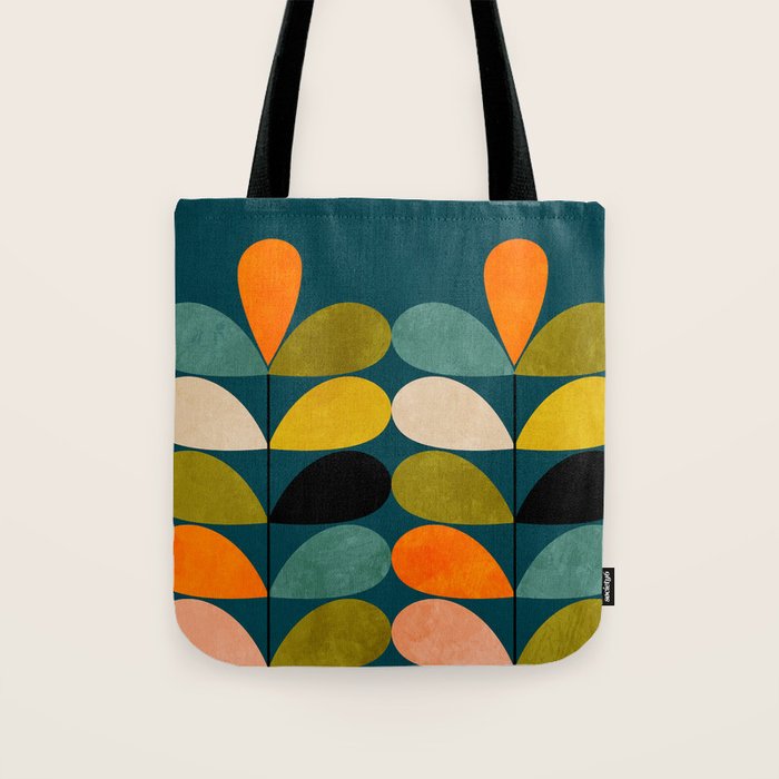 retro minimal floral Tote Bag Gallery Image 1