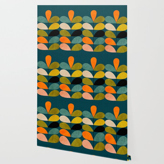 retro minimal floral Wallpaper Gallery Image 2