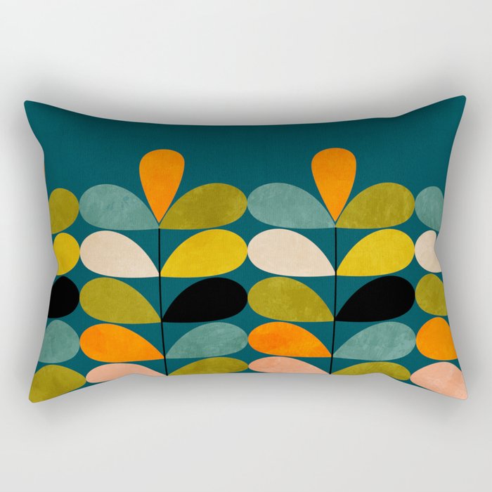 retro minimal floral Rectangular Pillow Gallery Image 1