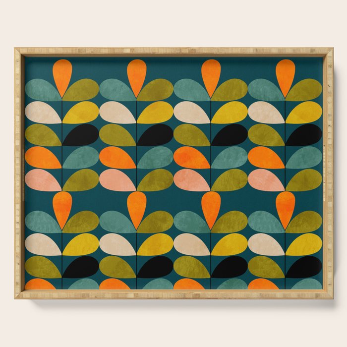 retro minimal floral Serving Tray Gallery Image 1