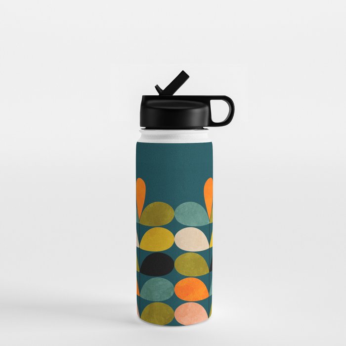 retro minimal floral Water Bottle Gallery Image 1