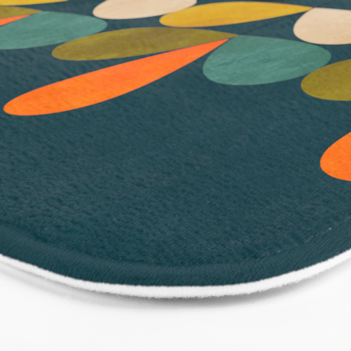 retro minimal floral Bath Mat Gallery Image 3