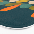 retro minimal floral Bath Mat Gallery Image 3