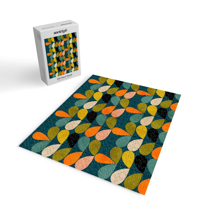 retro minimal floral Jigsaw Puzzle Gallery Image 2