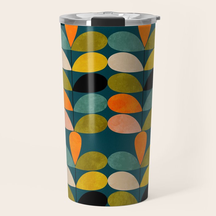 retro minimal floral Travel Mug Gallery Image 1