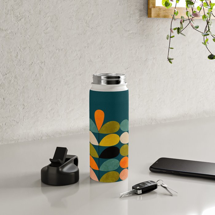 retro minimal floral Water Bottle Gallery Image 4
