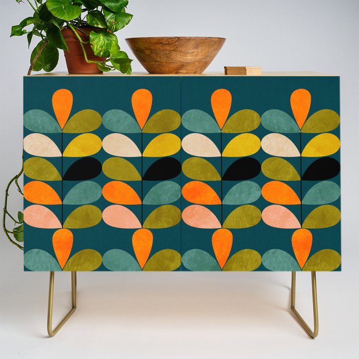 retro minimal floral Credenza Gallery Image 1