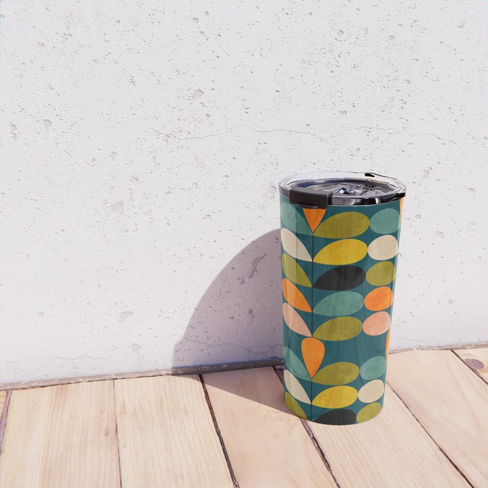 retro minimal floral Travel Mug Gallery Image 4