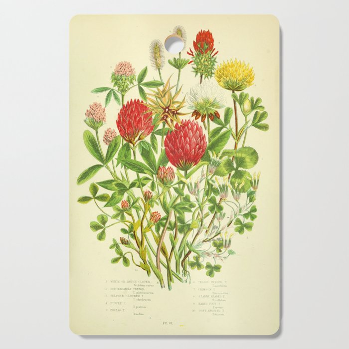 Clover by Anne Pratt, 1800s (benefitting The Nature Conservancy) Cutting Board Gallery Image 1