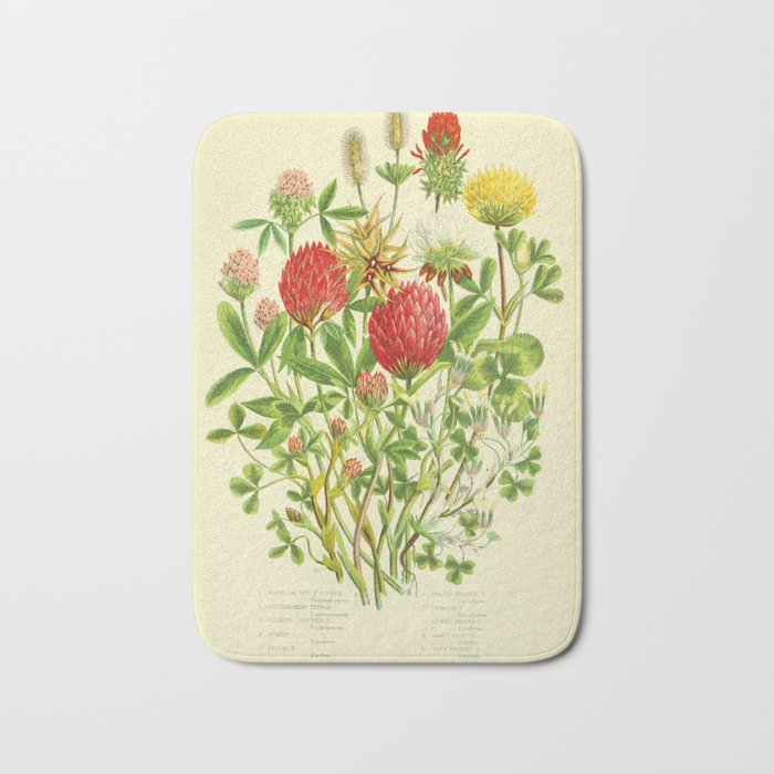 Clover by Anne Pratt, 1800s (benefitting The Nature Conservancy) Bath Mat Gallery Image 1