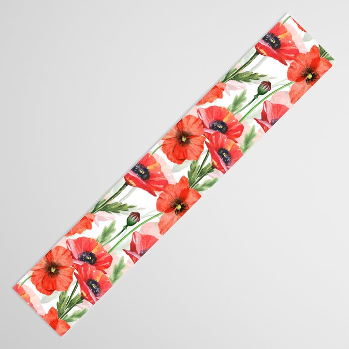 Summer Botanical Poppies Field Table Runner Gallery Image 3