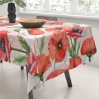 Summer Botanical Poppies Field Tablecloth Gallery Image 3