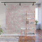Mandala Yoga Love, Blush Pink Floral Wall Mural Gallery Image 1