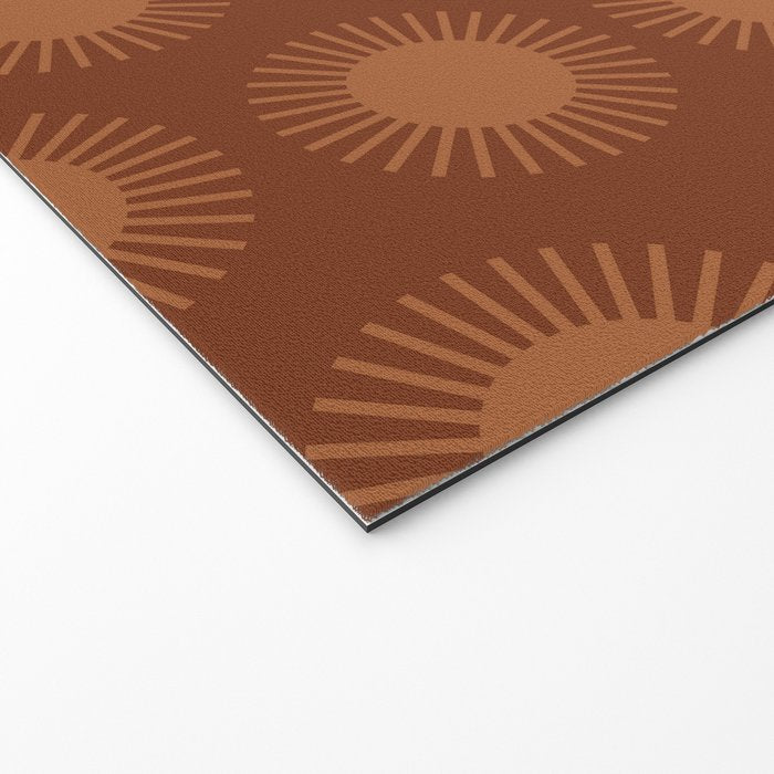 Boho Summer Sun Pattern IX Burnt Red and Orange Welcome Mat Gallery Image 2