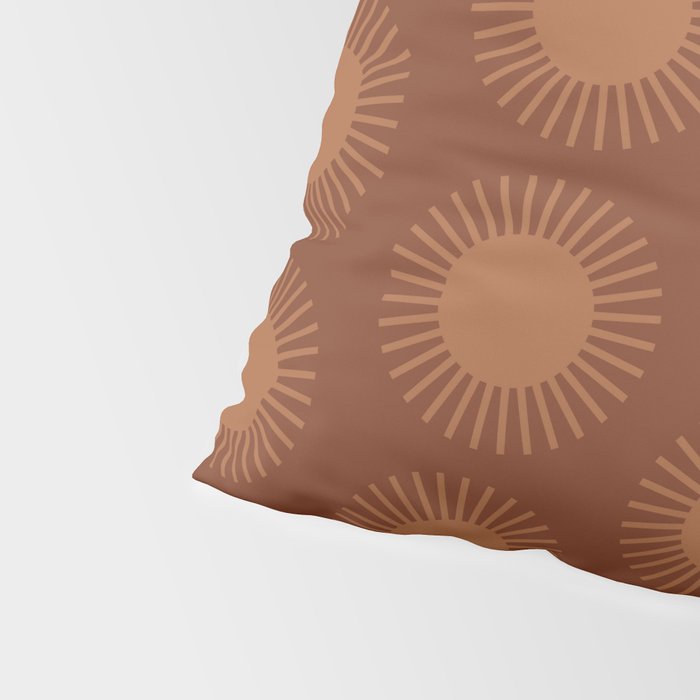 Boho Summer Sun Pattern IX Burnt Red and Orange Pillow Sham Gallery Image 4