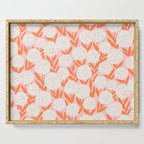 Blooming Abstract Cream and Orange Allium Flowers on Pastel Pink Serving Tray Gallery Image 1