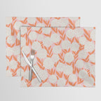 Blooming Abstract Cream and Orange Allium Flowers on Pastel Pink Placemat Gallery Image 1