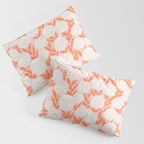 Blooming Abstract Cream and Orange Allium Flowers on Pastel Pink Pillow Sham Gallery Image 3