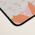 Blooming Abstract Cream and Orange Allium Flowers on Pastel Pink Desk Mat Gallery Image 4