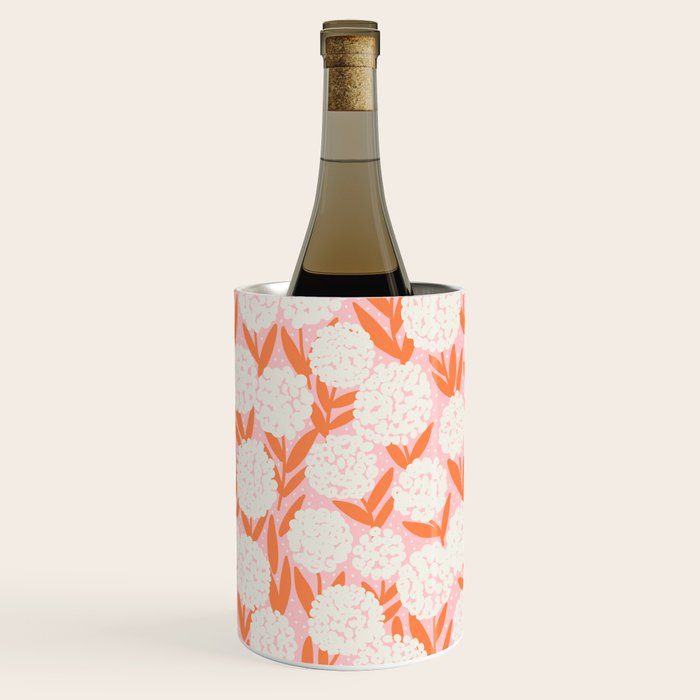 Blooming Abstract Cream and Orange Allium Flowers on Pastel Pink Wine Chiller Gallery Image 3