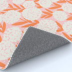 Blooming Abstract Cream and Orange Allium Flowers on Pastel Pink Rug Gallery Image 4