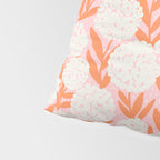 Blooming Abstract Cream and Orange Allium Flowers on Pastel Pink Pillow Sham Gallery Image 4