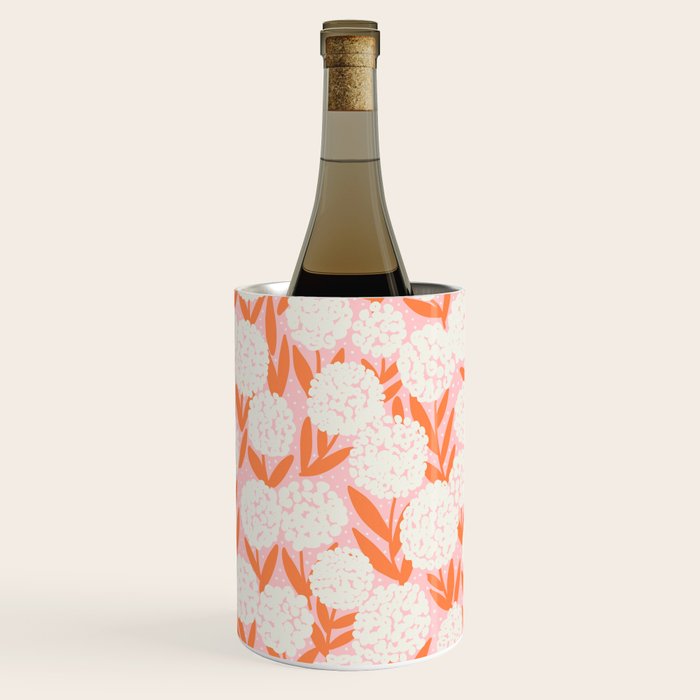 Blooming Abstract Cream and Orange Allium Flowers on Pastel Pink Wine Chiller Gallery Image 2