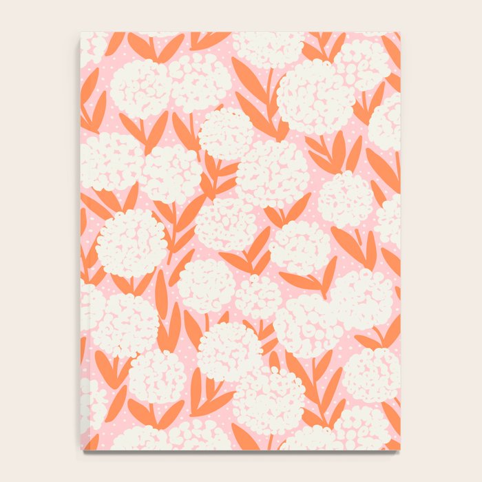 Blooming Abstract Cream and Orange Allium Flowers on Pastel Pink Notebook Gallery Image 4