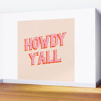 Southern Welcome: Howdy Y'all (bright pink and orange old west letters) Wall Mural Gallery Image 2