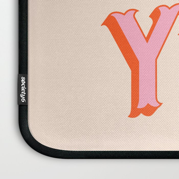 Southern Welcome: Howdy Y'all (bright pink and orange old west letters) Laptop Sleeve Gallery Image 3