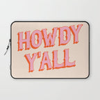 Southern Welcome: Howdy Y'all (bright pink and orange old west letters) Laptop Sleeve Gallery Image 1