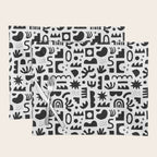 Black and white abstract organic shape pattern Placemat Gallery Image 1
