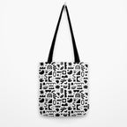 Black and white abstract organic shape pattern Tote Bag Gallery Image 2