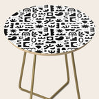 Black and white abstract organic shape pattern Side Table Gallery Image 2