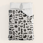 Black and white abstract organic shape pattern Comforter Gallery Image 6