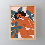 Pink Bikini - Dark Green Flowers Mini Art Print Gallery Image 1
