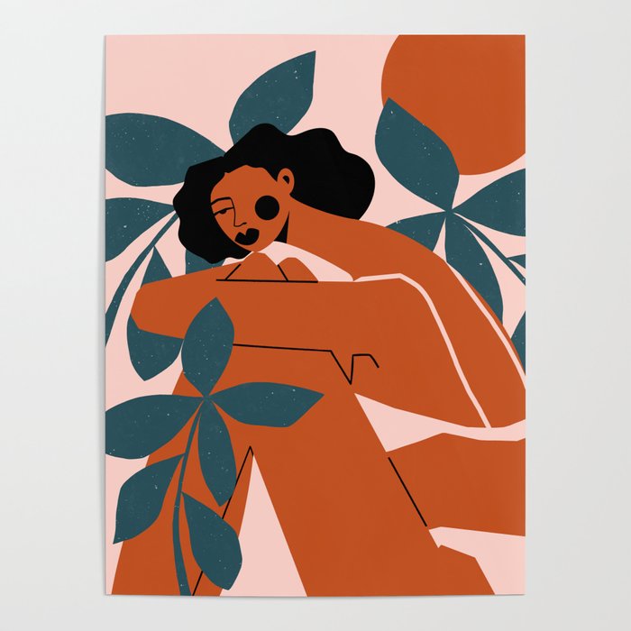 Pink Bikini - Dark Green Flowers Poster Gallery Image 4