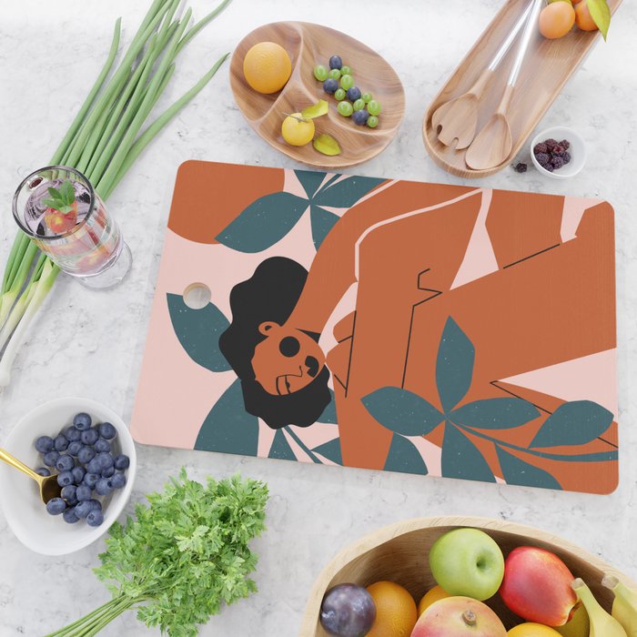 Pink Bikini - Dark Green Flowers Cutting Board Gallery Image 2