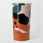 Pink Bikini - Dark Green Flowers Travel Mug Gallery Image 1
