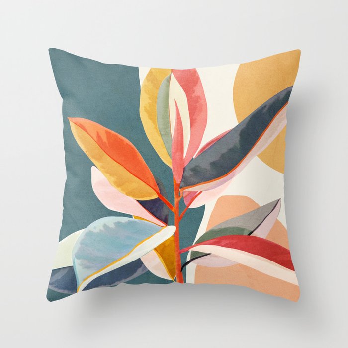 Colorful Branching Out 01 Throw Pillow Gallery Image 6